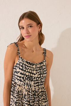 Womensecret Vestido largo negro volantes negro