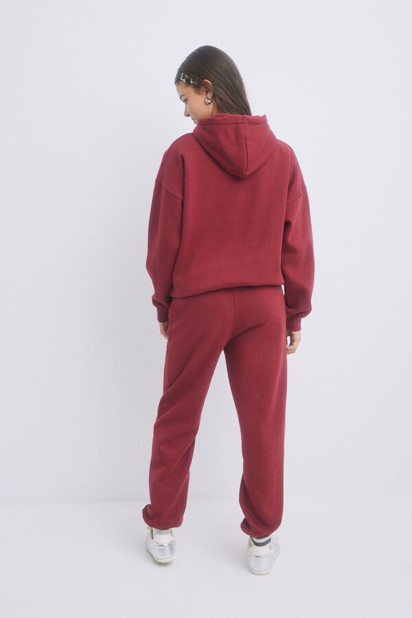Womensecret Pantalón jogger felpa rojo rojo