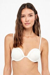 Gisela Top bikini bandeau escote pronunciado marfil