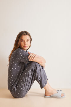 Womensecret Pijama camisero Capri soft touch gris gris
