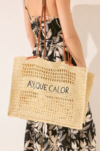 Womensecret Bolsa grande de rafia , bolsa café