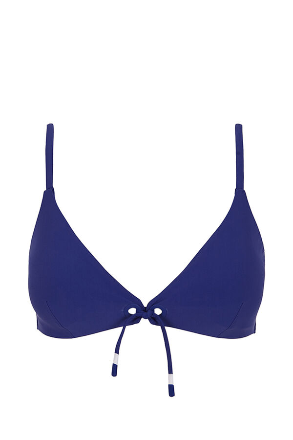 Womensecret Top de bikini triangular azul eléctrico sin varilla 