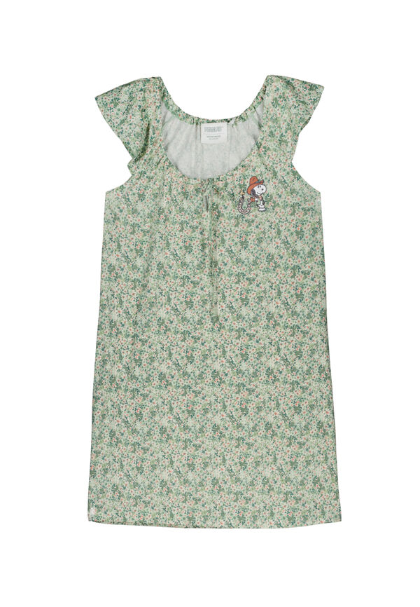 Womensecret Camisón corto 100% algodón flores Snoopy estampado