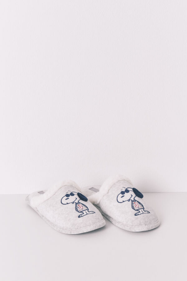 Womensecret Pantuflas para casa de Snoopy de color gris oscuro gris