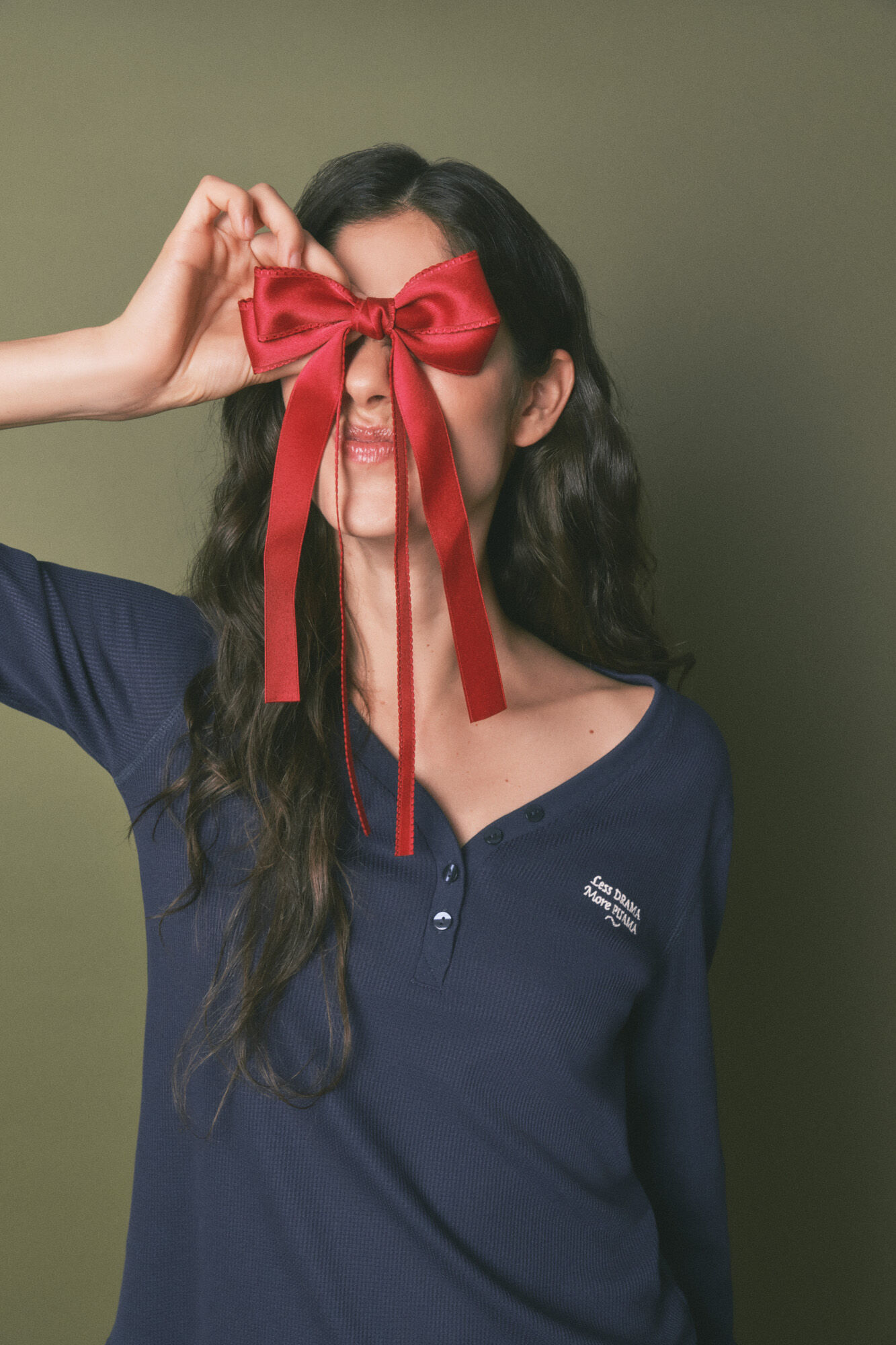 Women'secret Playera manga larga waffle azul