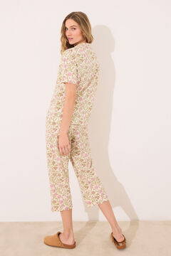 Womensecret Pijama camisera 100% algodón con estampado de flores estampado