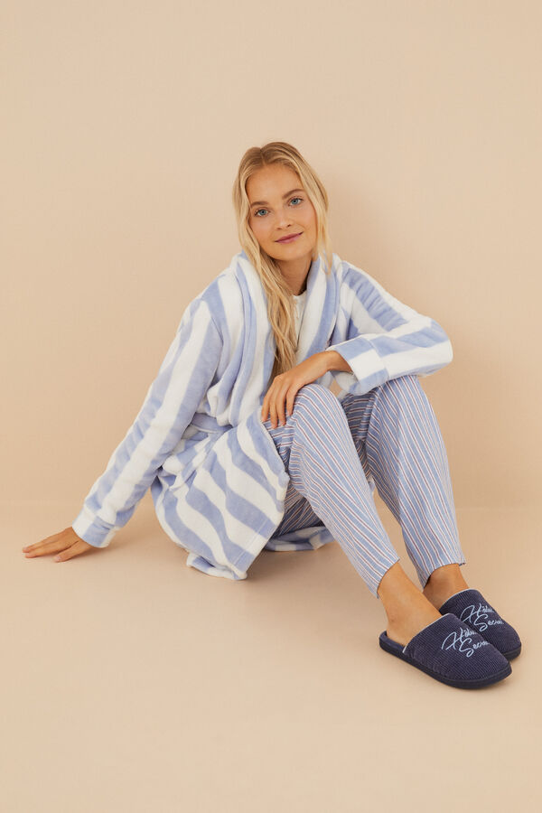 Womensecret Pantuflas ducha azul kaki