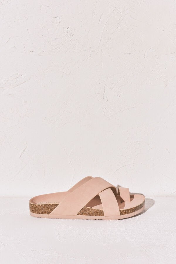 Women'secret Sandalia bio de tiras cruzadas rosa rosa