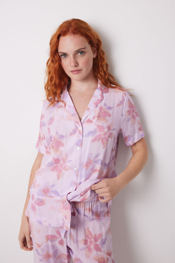 Womensecret Pijama camisera capri viscosa flores estampado