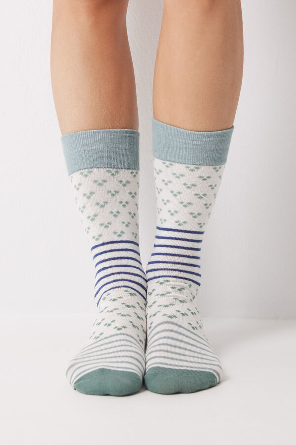 Womensecret Calcetines largos rayas verde verde