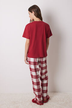 Womensecret Pijama 100% algodón cuadros Minnie rojo