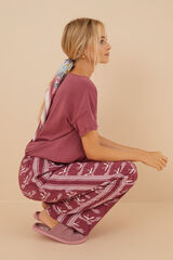 Womensecret Pantalón largo estampado garzas Moniquilla rosa