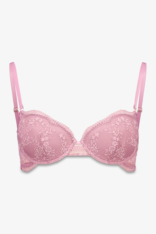 Women'secret Brasier BEAUTIFUL cl&aacute;sica con encaje y relleno rosa rosa