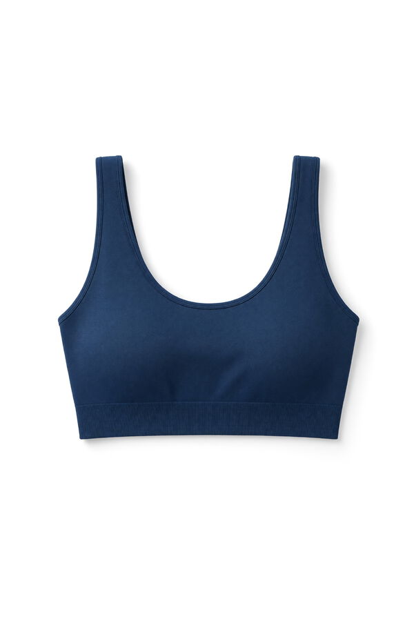 Women'secret Brasier top foam de microfibra azul azul