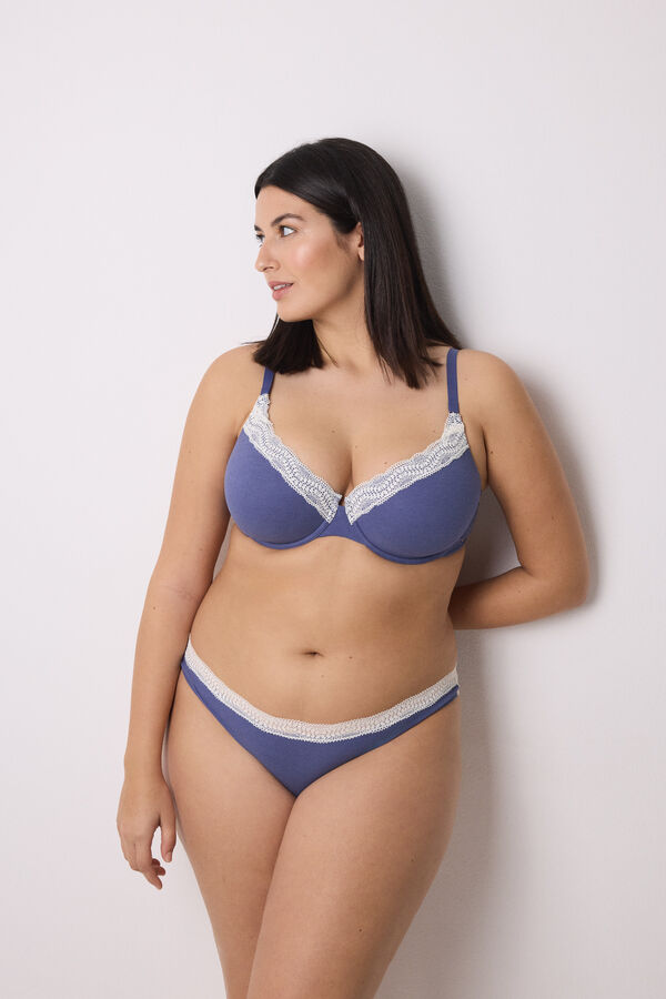 Womensecret BEAUTIFUL brasier algodón rib azul azul