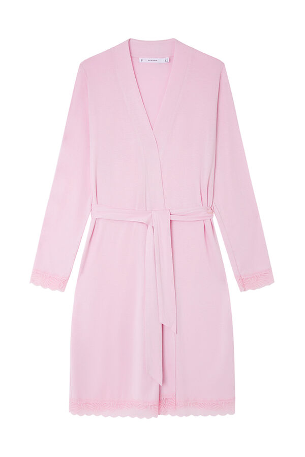 Womensecret Bata midi de viscosa rosa rosa
