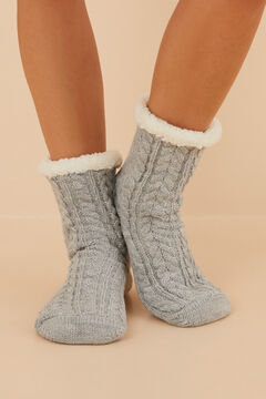 Womensecret Calcetines bota tricot gris gris