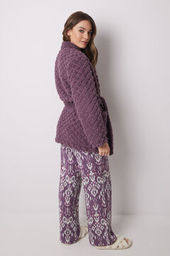 Womensecret Bata corta borreguito acolchado morado morado/lila