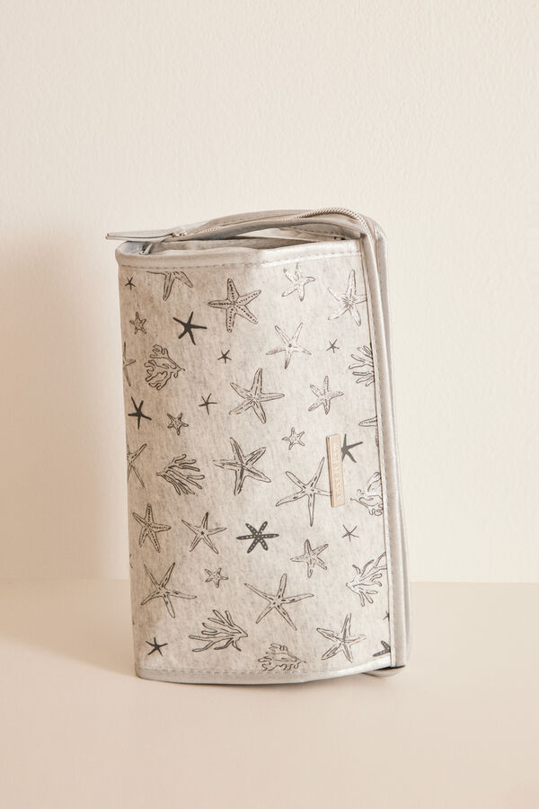 Womensecret Cosmetiquera pequeña gris conchas marfil