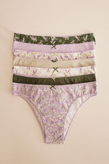 Womensecret Pack 7 panties brasileños algodón lavanda verde