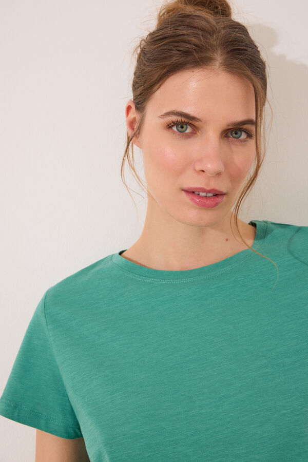 Womensecret Playera manga corta verde verde