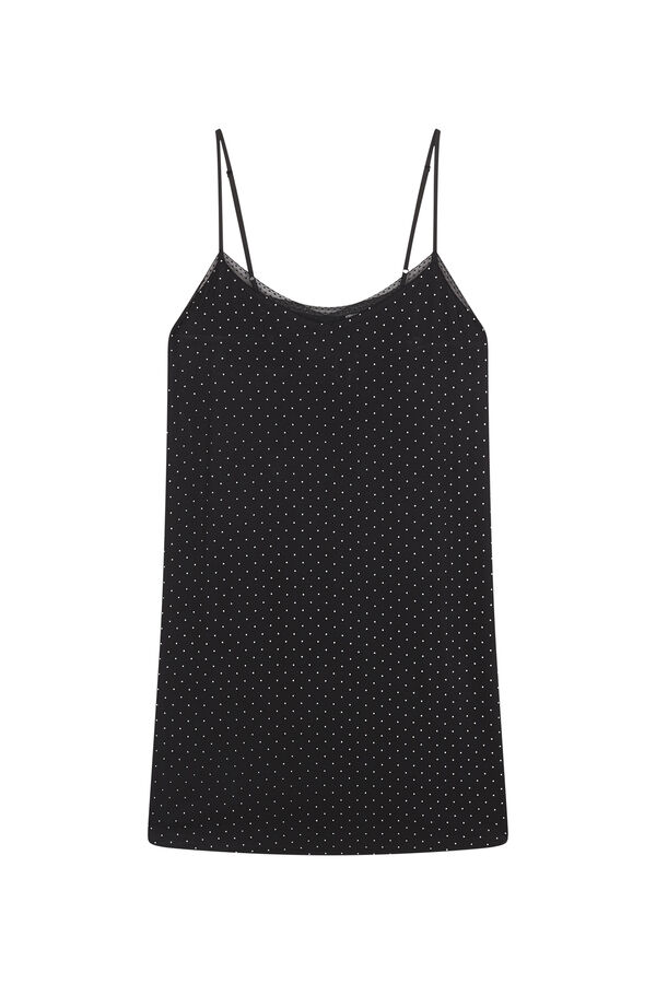 Womensecret Camisón midi de puntos negros negro