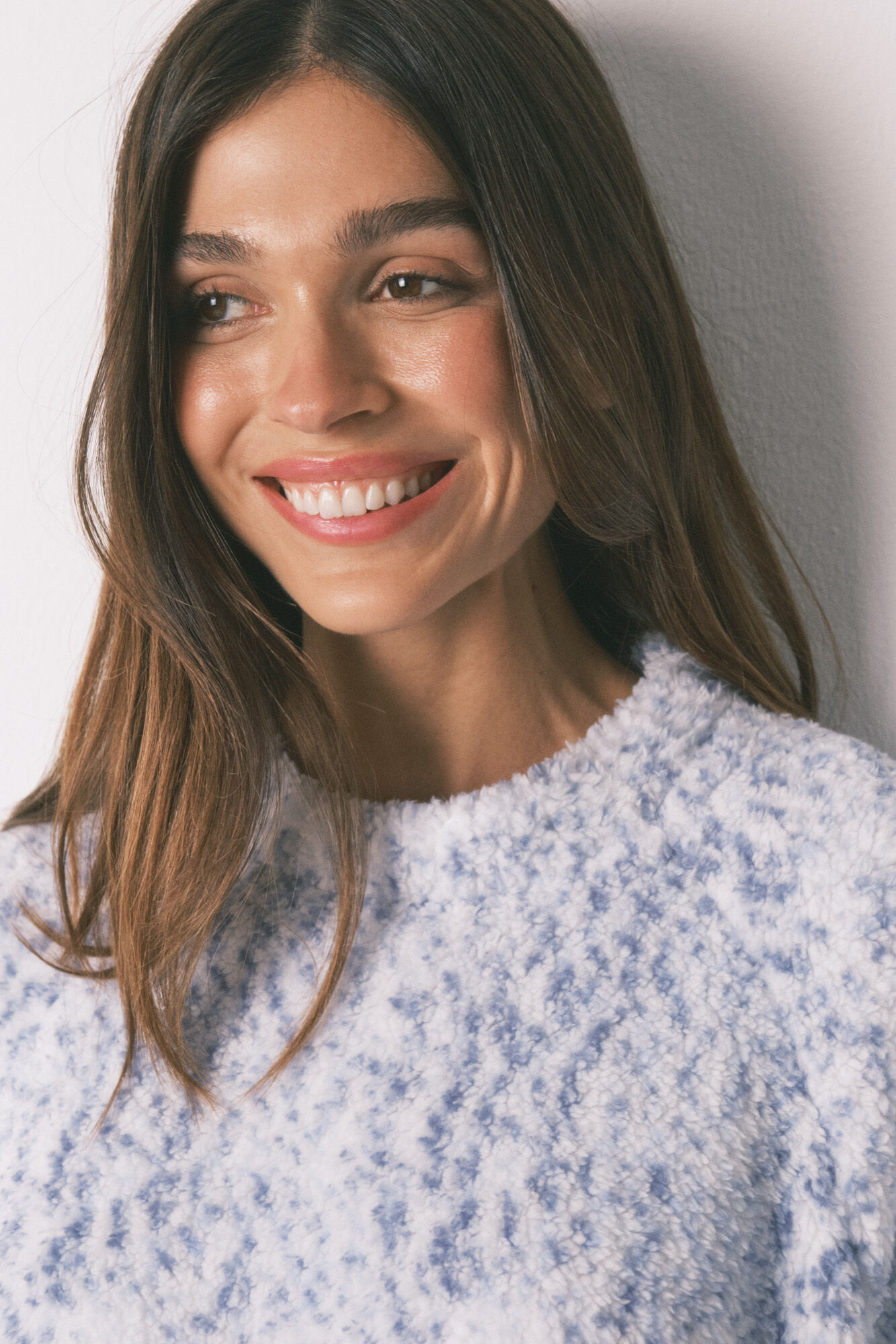 Women'secret Pijama larga borreguito azul