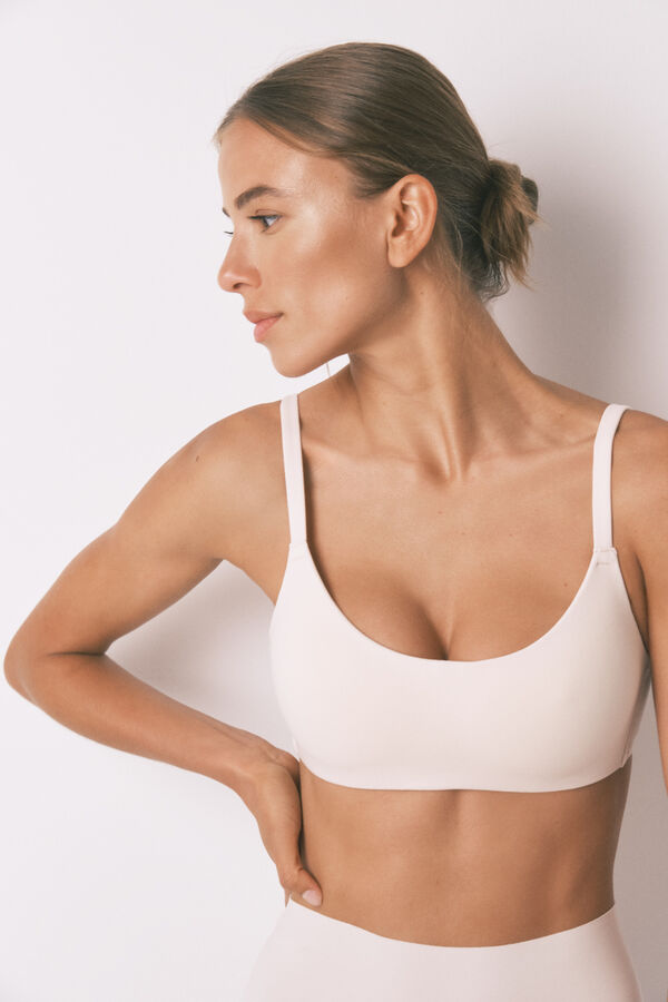 Women'secret Top brasier de algod&oacute;n beige nude