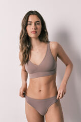 Women'secret Tanga sin costuras marr&oacute;n caf&eacute;