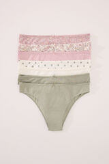 Womensecret Pack de 7 panties brasileñas de algodón multicolor estampado