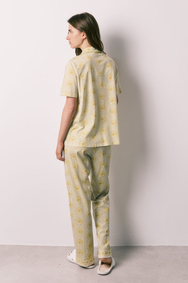 Women'secret Pijama camisera de algod&oacute;n soles verde estampado