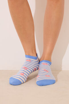 Womensecret Pack de 3 calcetines short con estampado de cangrejo estampado