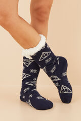 Womensecret Calcetines borreguito tricot Harry Potter azul