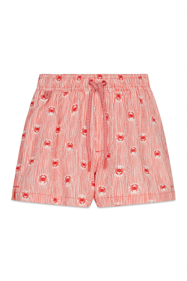 Women'secret Traje de ba&ntilde;o de ni&ntilde;o estampado de rayas y cangrejos coral