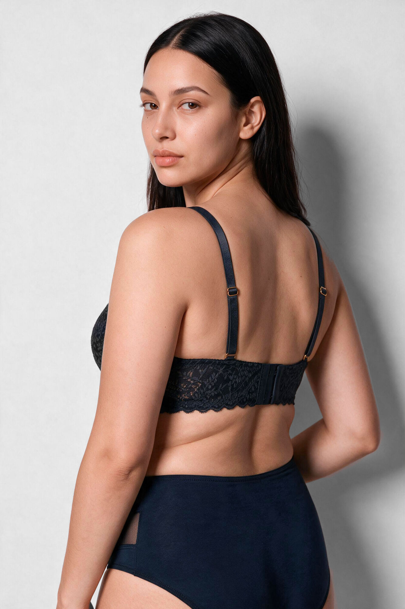Women'secret Brasier balconette con relleno de encaje negro BEAUTIFUL