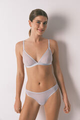 Women'secret Panty brasileño con tul azul y pedrería azul