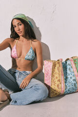 Women'secret Top bikini triangular estampado multicolor estampado