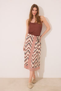 Womensecret Pareo midi con estampado tribal café