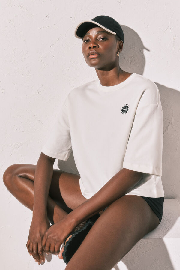 Women'secret Gorra bordada de algod&oacute;n negra negro