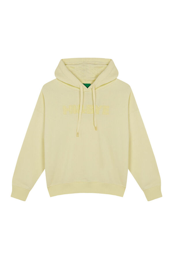 Womensecret Sudadera capucha felpa algodón amarillo amarillo