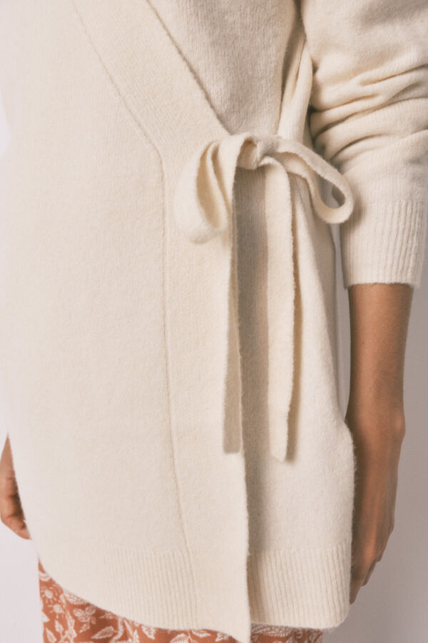 Womensecret Cárdigan de punto beige marfil