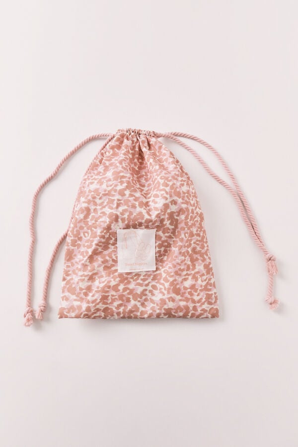Women'secret Pantunflas de tiras con estampado animal rosa