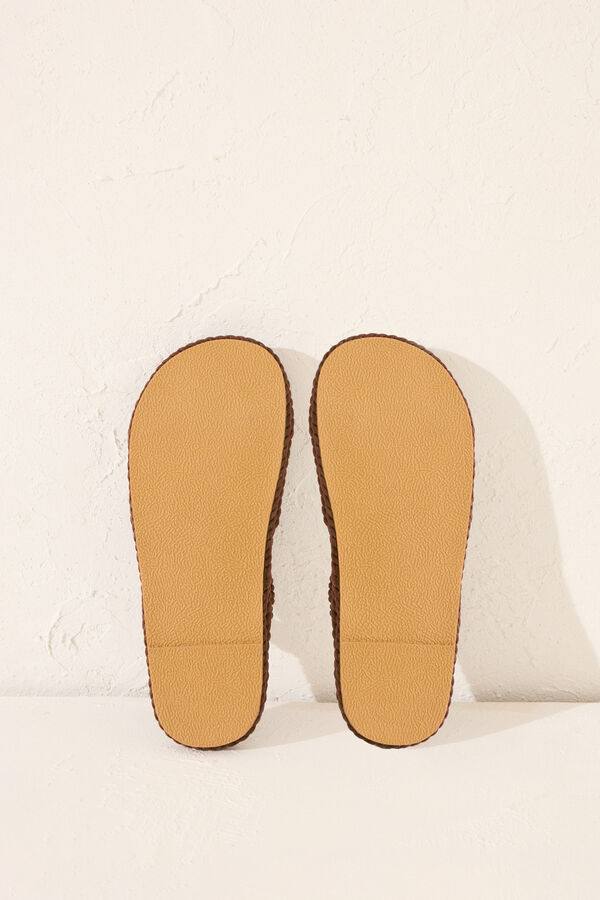 Womensecret Sandalias marrones tiras cruzadas café