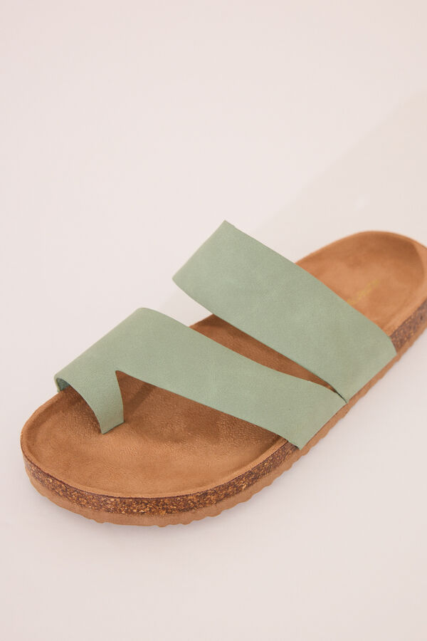 Womensecret Chanclas bio en color caqui kaki