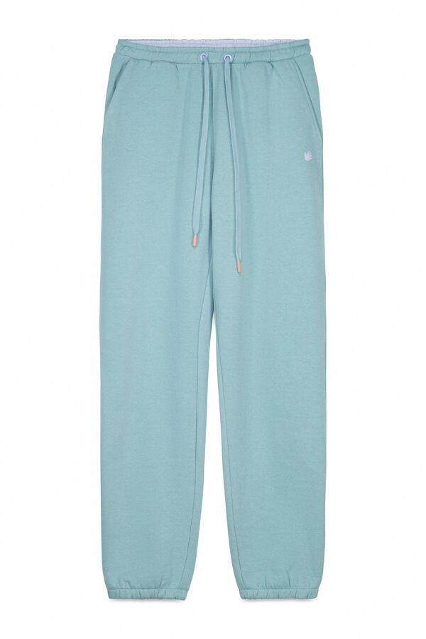 HI&BYE Pantalón jogger de felpa de algodón verde verde