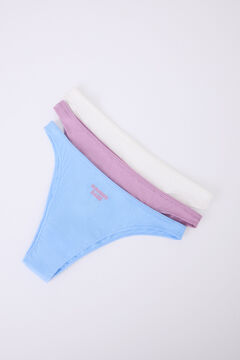 Womensecret Pack 3 bragas brasileñas blanco, azul, lila blanco
