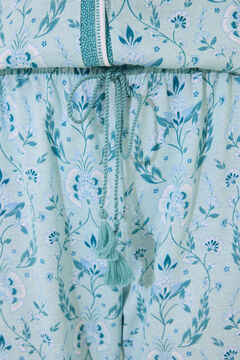 Womensecret Pijama estampado de flores verdes 100% algodón  verde