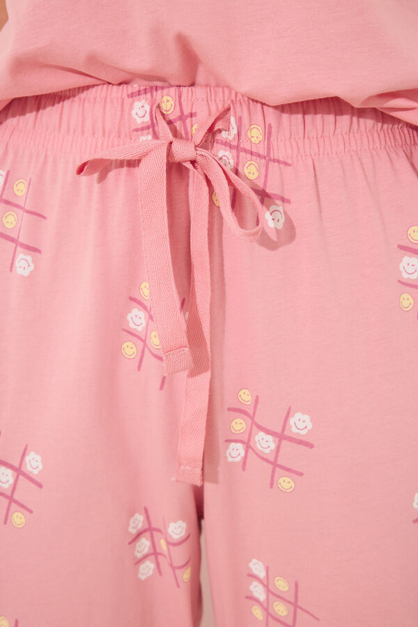 Womensecret Pijama Smiley rosa 100% algodón  rosa