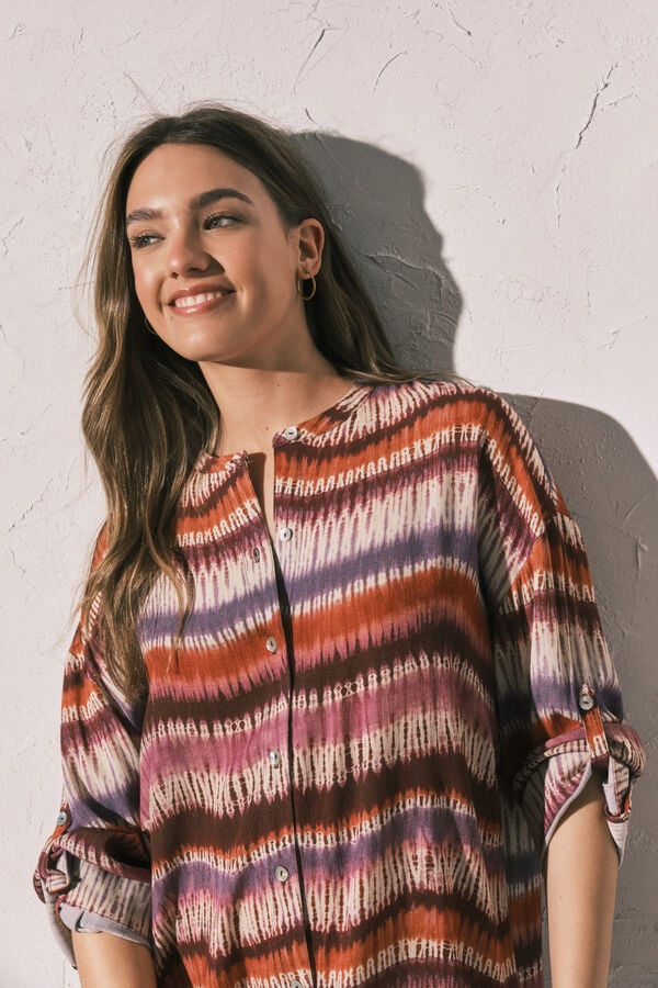 Women'secret Playera de dormir tie dye manga 3/4 estampado