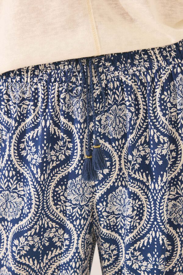 Womensecret Pantalón largo con estampado integral estampado